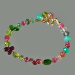 bracelet multi pierres rose verte-3