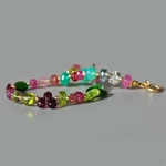 bracelet multi pierres rose verte-9