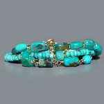 bracelet 3 rangs turquoise multi pierres -2
