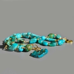 bracelet 3 rangs turquoise multi pierres -C