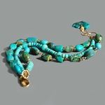 bracelet 3 rangs turquoise multi pierres -6