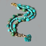 Nouvebracelet 3 rangs turquoise multi pierres -4au projet