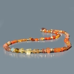 Collier choker pierre orange-2