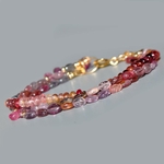 bracelet 3 rangs spinelle rose parme-3