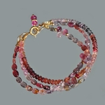 bracelet 3 rangs spinelle rose parme-4