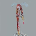 bracelet 3 rangs spinelle rose parme-A