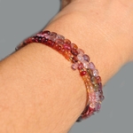 bracelet 3 rangs spinelle rose parme-8