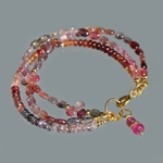 bracelet 3 rangs spinelle rose parme-5