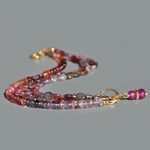 bracelet 3 rangs spinelle rose parme