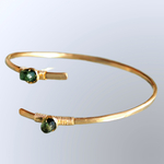 Bracelet jonc emeraude or14K-A