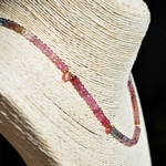 collier spinelles multi color quartz rose-9