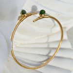 Bracelet jonc emeraude or14K-CC