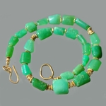 collier chrysoprase pierres taillée.-5