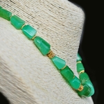 collier chrysoprase pierres taillée-A