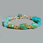 Bracelet Opale peruvienne pierre taillée