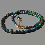 Collier opale noire perles boules-5