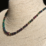 Collier opale noire perles boules-B