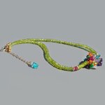Collier péridot fleur multi pierres-7