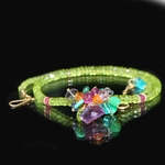 Collier péridot fleur multi pierres-6