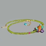 Collier péridot fleur multi pierres