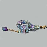 bracelet pépite de fluorite bleue violette verte-7