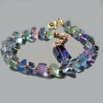 bracelet pépite de fluorite bleue violette verte-2