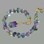 bracelet pépite de fluorite bleue violette verte-3