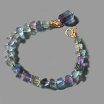 bracelet pépite de fluorite bleue violette verte