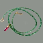 collier émeraude et tourmaline rose rubellite-1