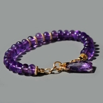 bracelet amethyste africaine or 14K-