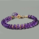 bracelet amethyste africaine or 14K