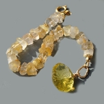 Bracelet quartz rutile pendentif quartz citron-3