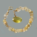 Bracelet quartz rutile pendentif quartz citron