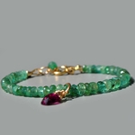 bracelet emeraude de zambie tourmaline rose-3