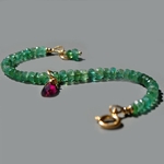 bracelet emeraude de zambie tourmaline rose-4