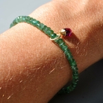 bracelet emeraude de zambie tourmaline rose-8