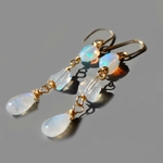 boucles oreilles pendante opale pierre de lune ARC-1