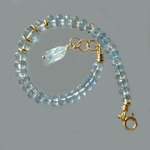 bracelet aigue marine pendentif breloque