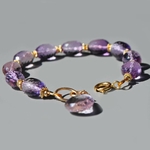 bracelet améthyste rose perles ovales-4