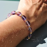 bracelet améthyste rose perles ovales-B