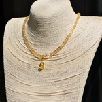 Collier citrine pendentif pierre -D