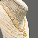 Collier citrine pendentif pierre -B
