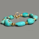 bracelet grosse pépites de turquoise brute-2