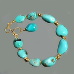 bracelet grosse pépites de turquoise brute-4