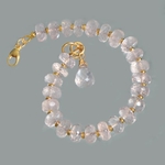 Bracelet quartz rose rondele facettes-4
