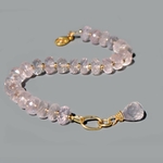 Bracelet quartz rose rondele facettes