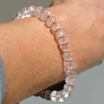 Bracelet quartz rose rondele facettes-B