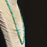 sautoir turquoise perle fine ronde-B