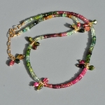 collier tourmaline rose bleue et verte bijou pierre naturelle