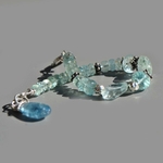 bracelet argent925 en aigue marine naturelle